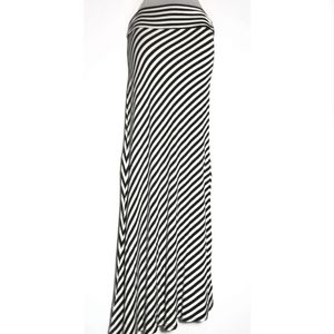 Stripe black and white maxi skirt